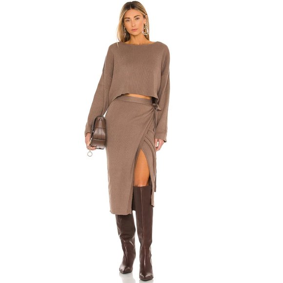 Sndys x revolve Dresses & Skirts - SNDYS Cece Knit Skirt in Chocolate NWT Size Medium